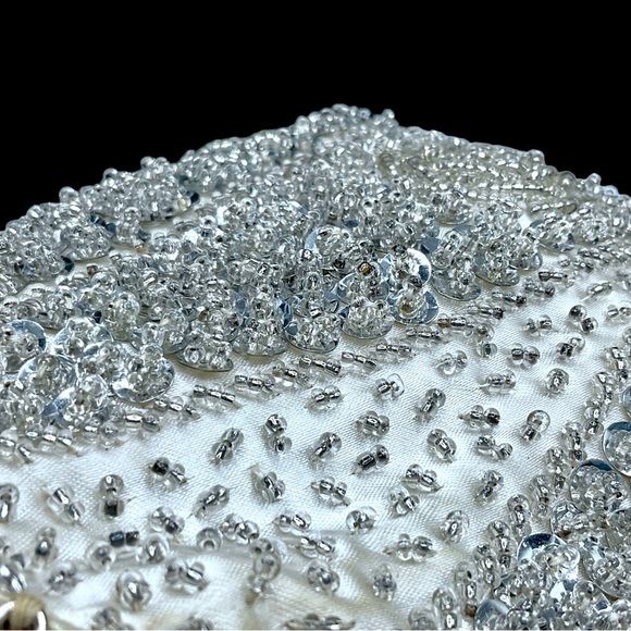 🌺 Vintage Sequined Hinged Evening Bag/Purse - Picture 5 of 13